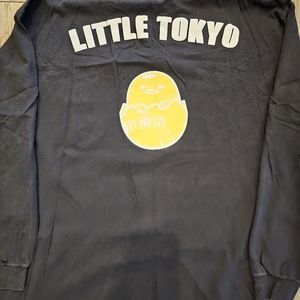 Gudetama Black Long-sleeve T-shirt Little Tokyo Los Angeles sz XXL Sanrio